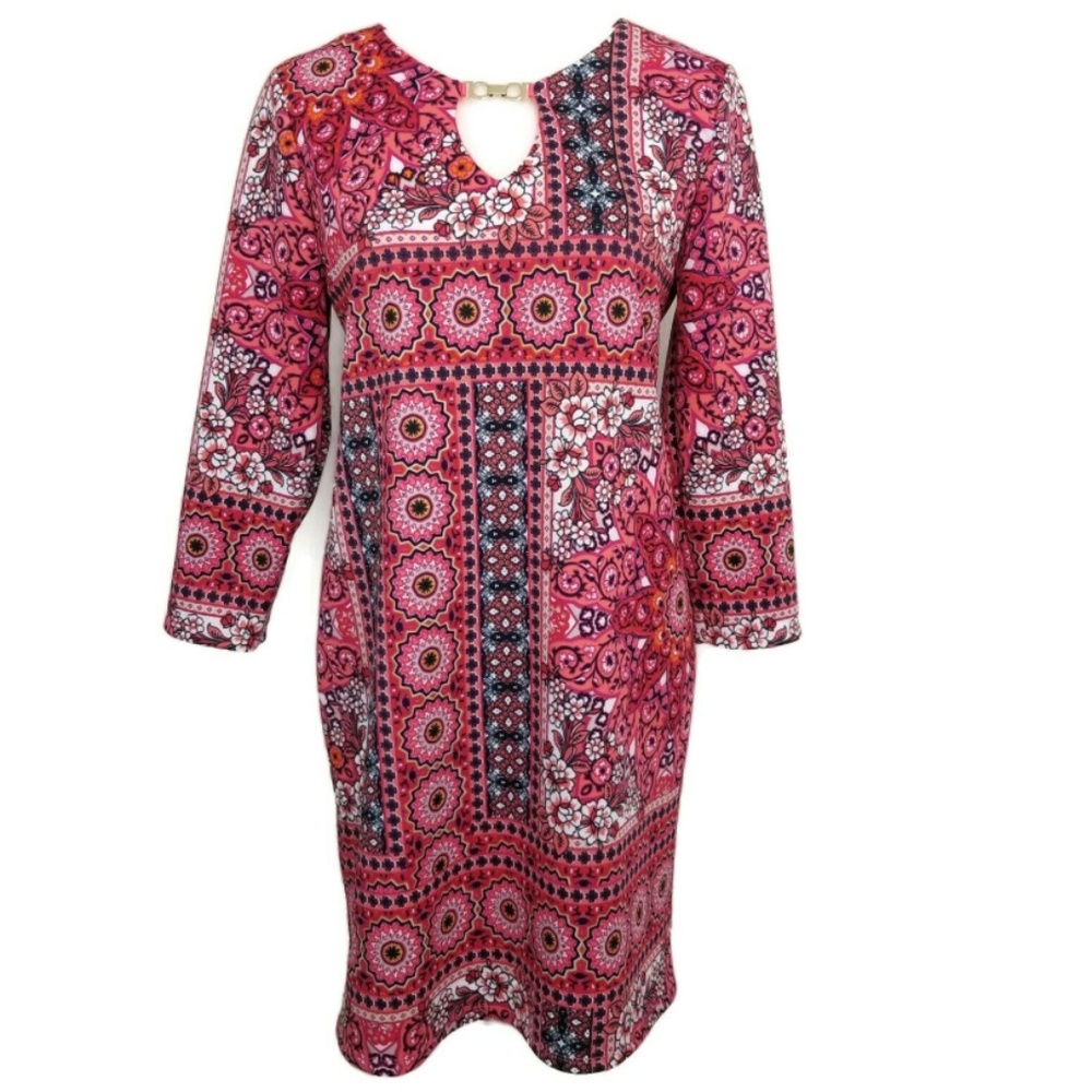 Tiana B Floral Shift Dress Size 4 Pink White NWOT